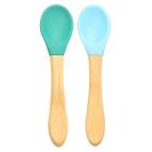 2 Cucchiai in silicone con manico in bambù Minikoioi Scoops
