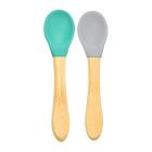2 Cucchiai in silicone con manico in bambù Minikoioi Scoops