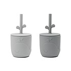 Set 2 Tazze con Tappo e Cannuccia Peekaboo - Wally