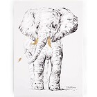 Quadro ad Olio Elefante con Dettagli Dorati 30x40 cm