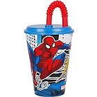 Bicchiere 430 Ml Con Cannuccia Spiderman (12118)