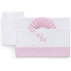 Completo Lenzuola Lettino 3pz Ricamato Bear