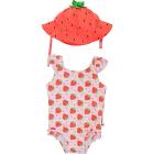 Set Costume Intero + Cappellino - UPF 50+ - Fragola