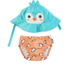 Set Baby Costumino Contenitivo + Cappellino - Pinguino - UPF 50+