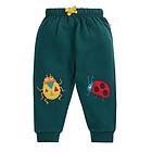 Pantaloni con Toppe Imbottite Verde/Insetti in Cotone Bio