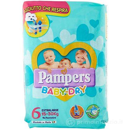 Pannolini Pampers Baby Dry Extra Large Taglia 6
