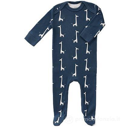 Pigiama con Piedi Cotone Bio Giraffa Blue