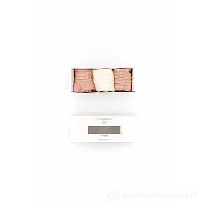 Gift Box 3 Calze Spesse Rosa e Panna