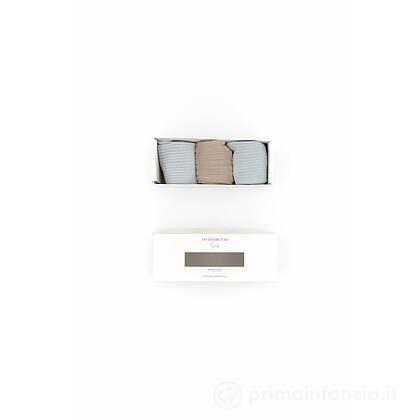 Gift Box 3 Calze Antiscivolo Azzurro e Panna