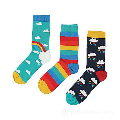 Pacco da 3 Calzini Rock my Socks Arcobaleno in Cotone Bio