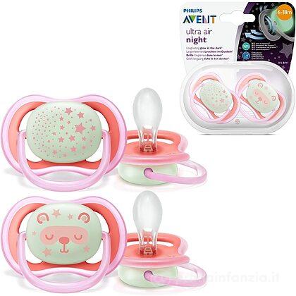 Succhietti Ultra-Air Night 6-18 Mesi Rosa 2pz