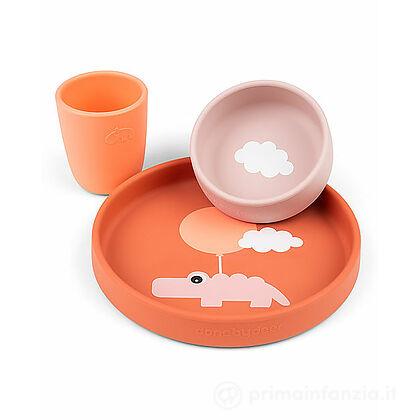 Set Pappa in Silicone - Piatto Ciotola e Tazza - Papaya