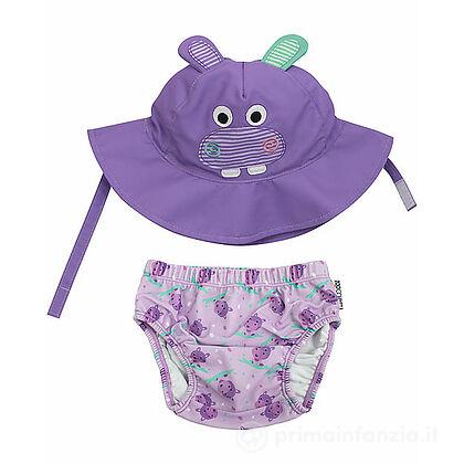 Costume Contenitivo e Cappellino Ippopotamo UPF 50+