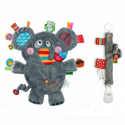 Set Doudou e Portasucchietto con Clip Elefante