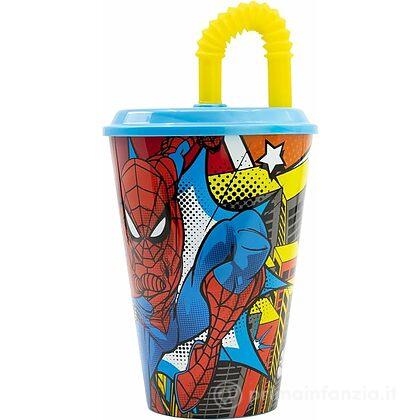Bicchiere 430 Ml Con Cannuccia Spiderman (11366)