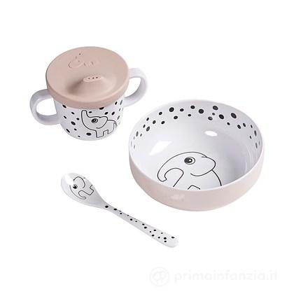 Set Pappa 3pz First Meal Happy Dots Rosa