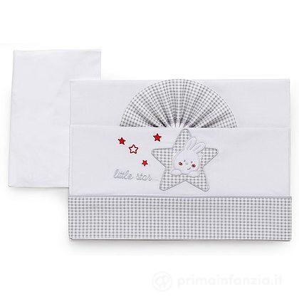 Completo Lenzuola Lettino 3pz Ricamato Stars