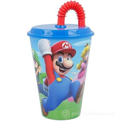 Bicchiere Super Mario con Cannuccia 430 ml