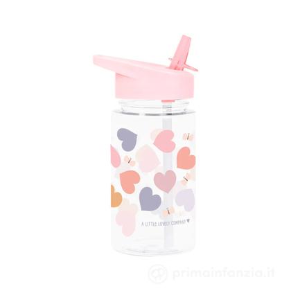 Borraccia con Cannuccia 450 ml - Cuori - Senza BPA