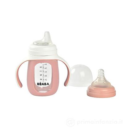 Biberon da Apprendimento Vetro e Silicone 2in1 210 ml