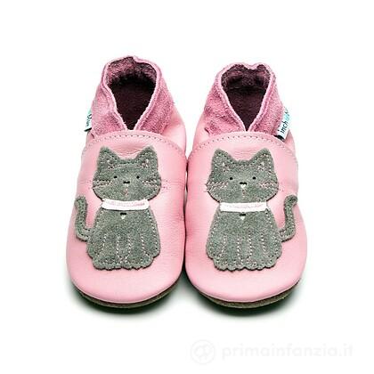 Scarpe in Pelle Primi Passi Gatto Baby Pink