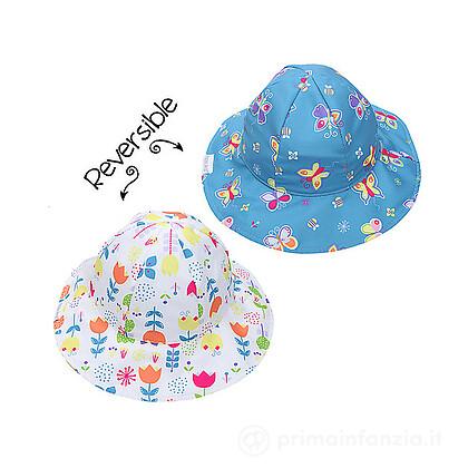 Baby Cappello Estivo Reversibile SPF 50+ Farfalle/Fiori
