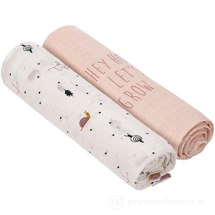 2 Copertine Swaddle Bamboo 120 x 120 cm Garden Explorer Girl