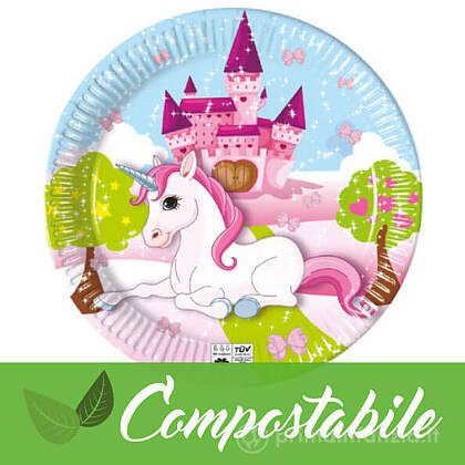 Piatti Carta Compostabili Unicorno 23 cm 8pz