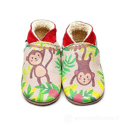 Scarpe in Pelle Primi Passi Monkey Print