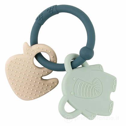 Kiokids Massaggiagengive In Legno E Silicone Rosa E Grigio: Giocattolo Sensoriale Per Neonati 3+ Mesi