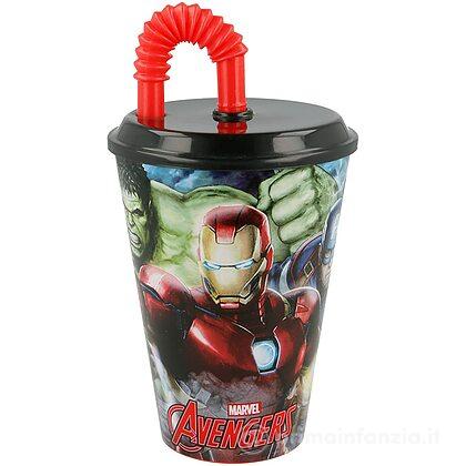 Bicchiere Avengers con Cannuccia 430 ml