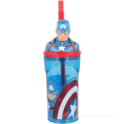 Bicchiere Capitan America con Cannuccia 360 ml