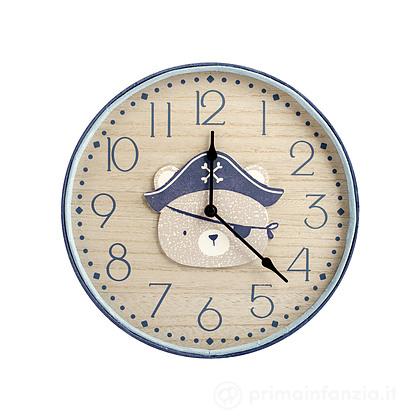 Orologio in legno tondo Pirata 31 cm