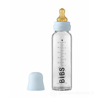 Set Completo Biberon in Vetro - 225 ml - Baby Blue