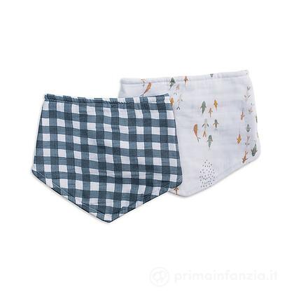 Set di 2 Bavaglini Bandana in Mussola di Cotone