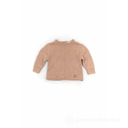 Maglia Apertura Dietro Mini Pom-Pom Rosa