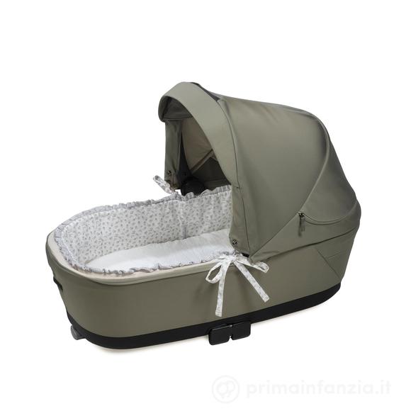 Copertura per navicella con aste + lenzuolo con angoli per navicella Little Bloom Fiori Grigio