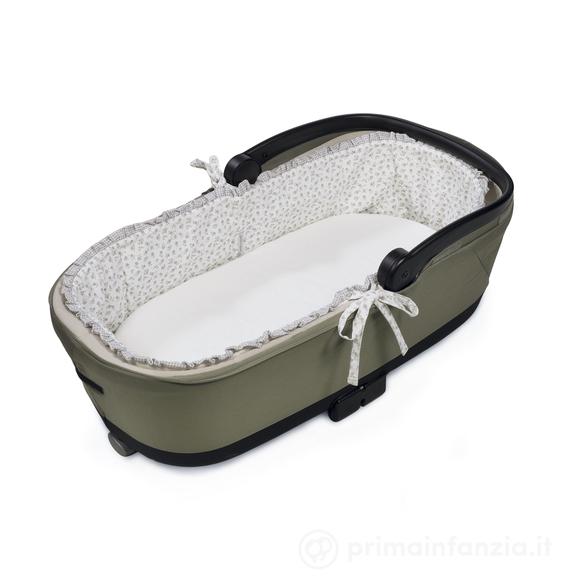 Copertura per navicella con aste + lenzuolo con angoli per navicella Little Bloom Fiori Grigio