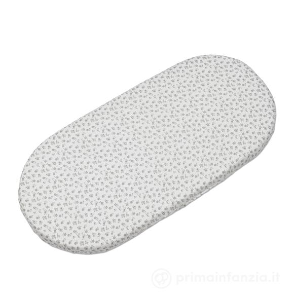 Lenzuolo con angoli per navicella + Mussola Little Bloom Fiori Grigio