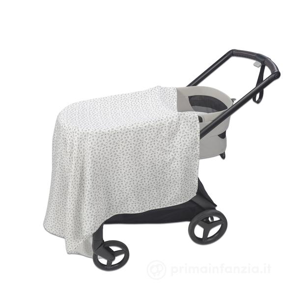 Lenzuolo con angoli per navicella + Mussola Little Bloom Fiori Grigio