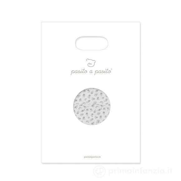Lenzuolo con angoli per navicella + Mussola Little Bloom Fiori Grigio