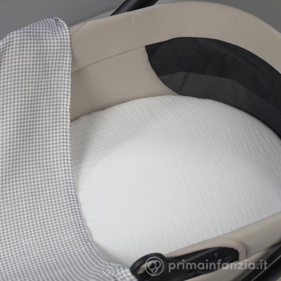 Set/ 2 Mussole 70x70 cm Little Bloom Vichy Grigio