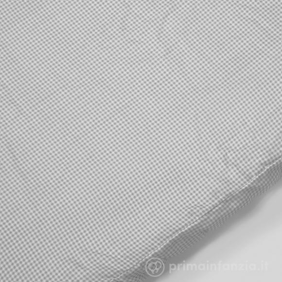 Lenzuolo con angoli per culla 90x50 cm Little Bloom Vichy Grigio