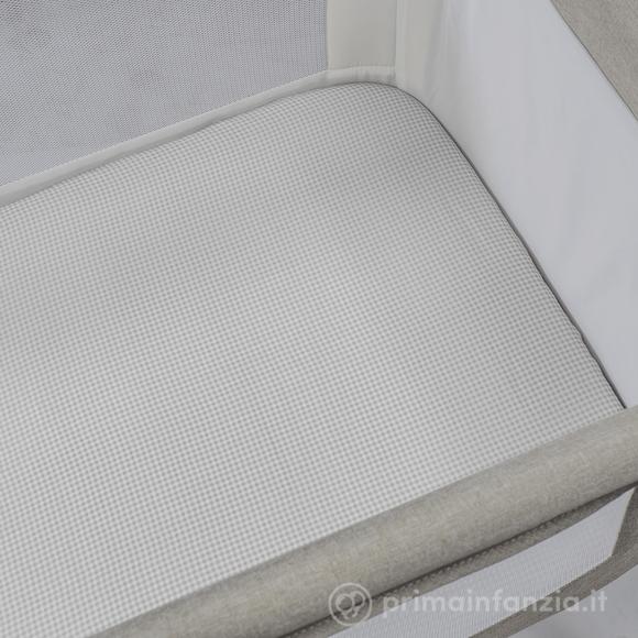 Lenzuolo con angoli per culla 90x50 cm Little Bloom Vichy Grigio