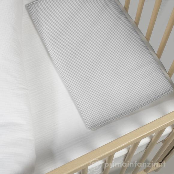Piumino per culla + lenzuolo con angoli + cuscino 120x60 cm Little Bloom Vichy Grigio TOG 2,5