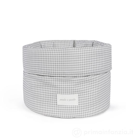 Cestino Organizer Home  Little Bloom Vichy Grigio