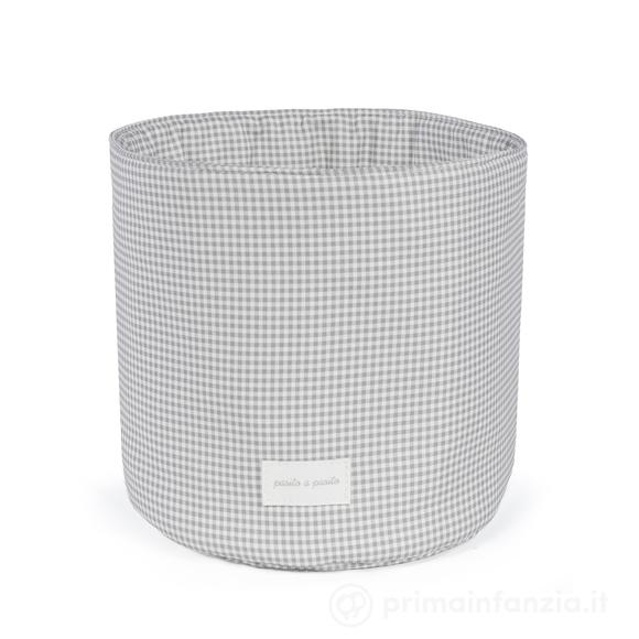 Cestino Organizer Home  Little Bloom Vichy Grigio