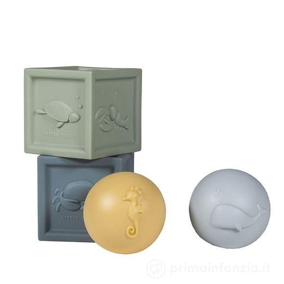 Gioco Cubi e Sfere in Gomma Ocean Set