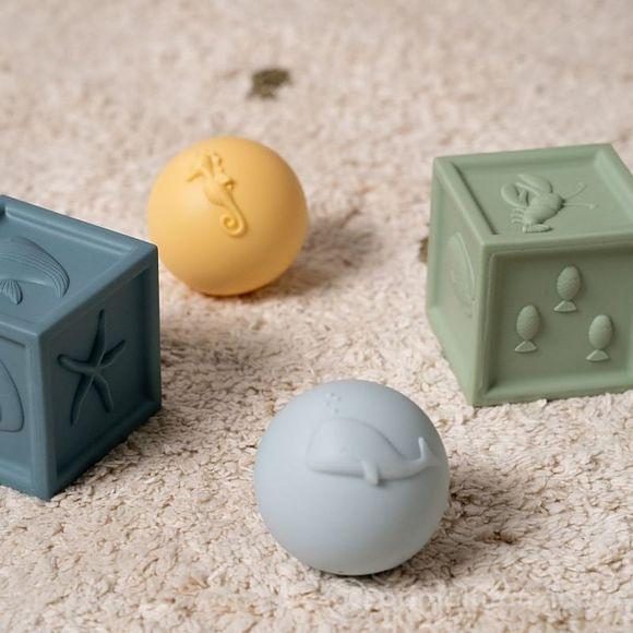 Gioco Cubi e Sfere in Gomma Ocean Set