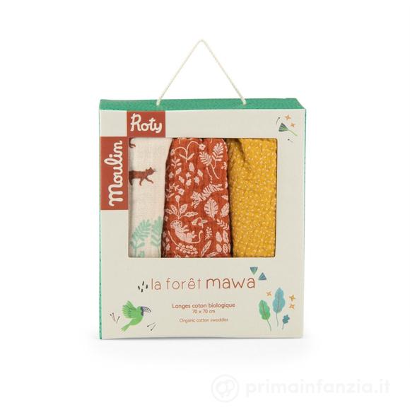 Set 3 Mussole Swaddle 70x70 - La Foresta Mawa